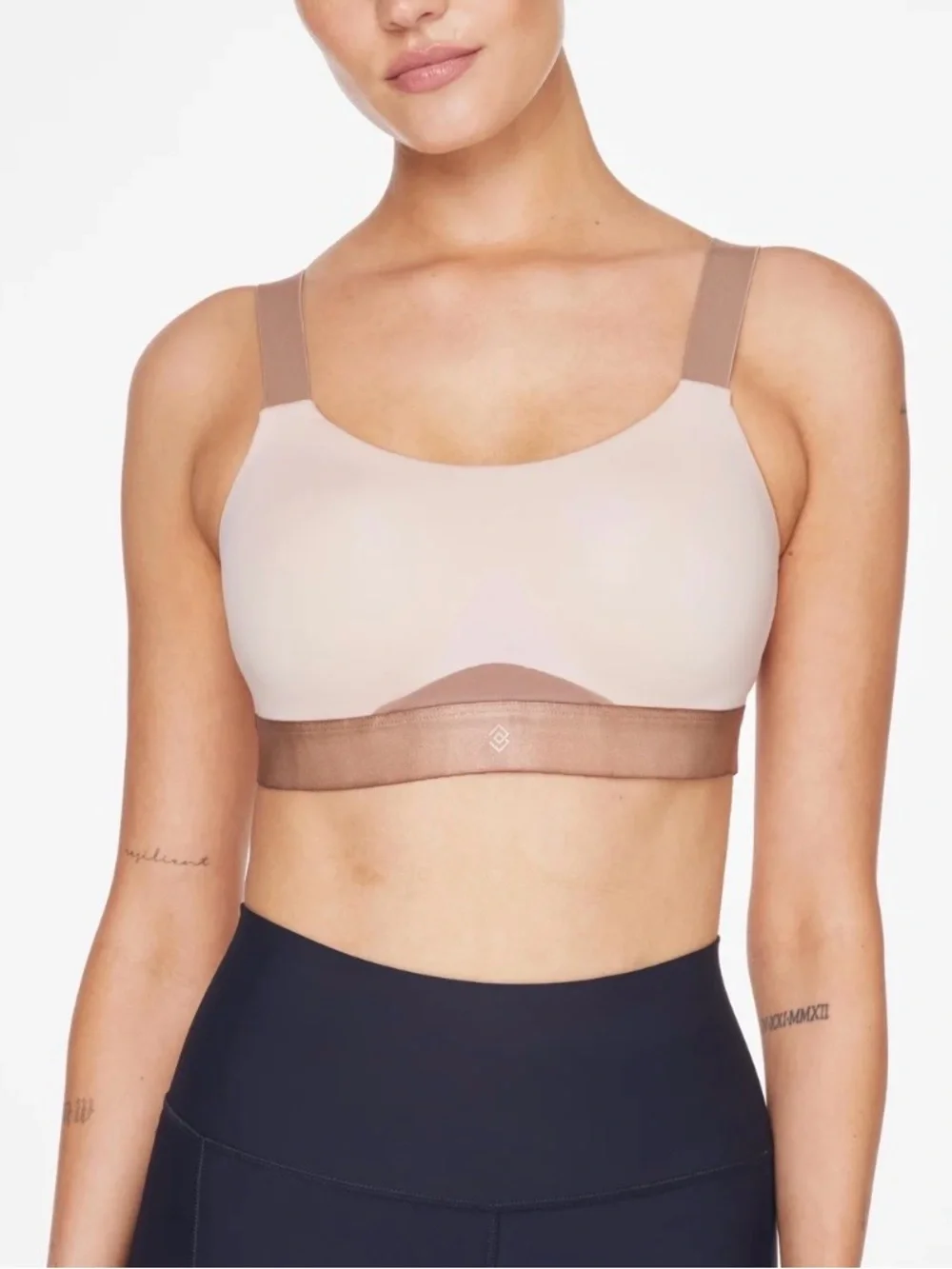 ThirdLove Kinetic Adjustable Two-Tone Rose Dust Nude Wireless Sports Bra 36A